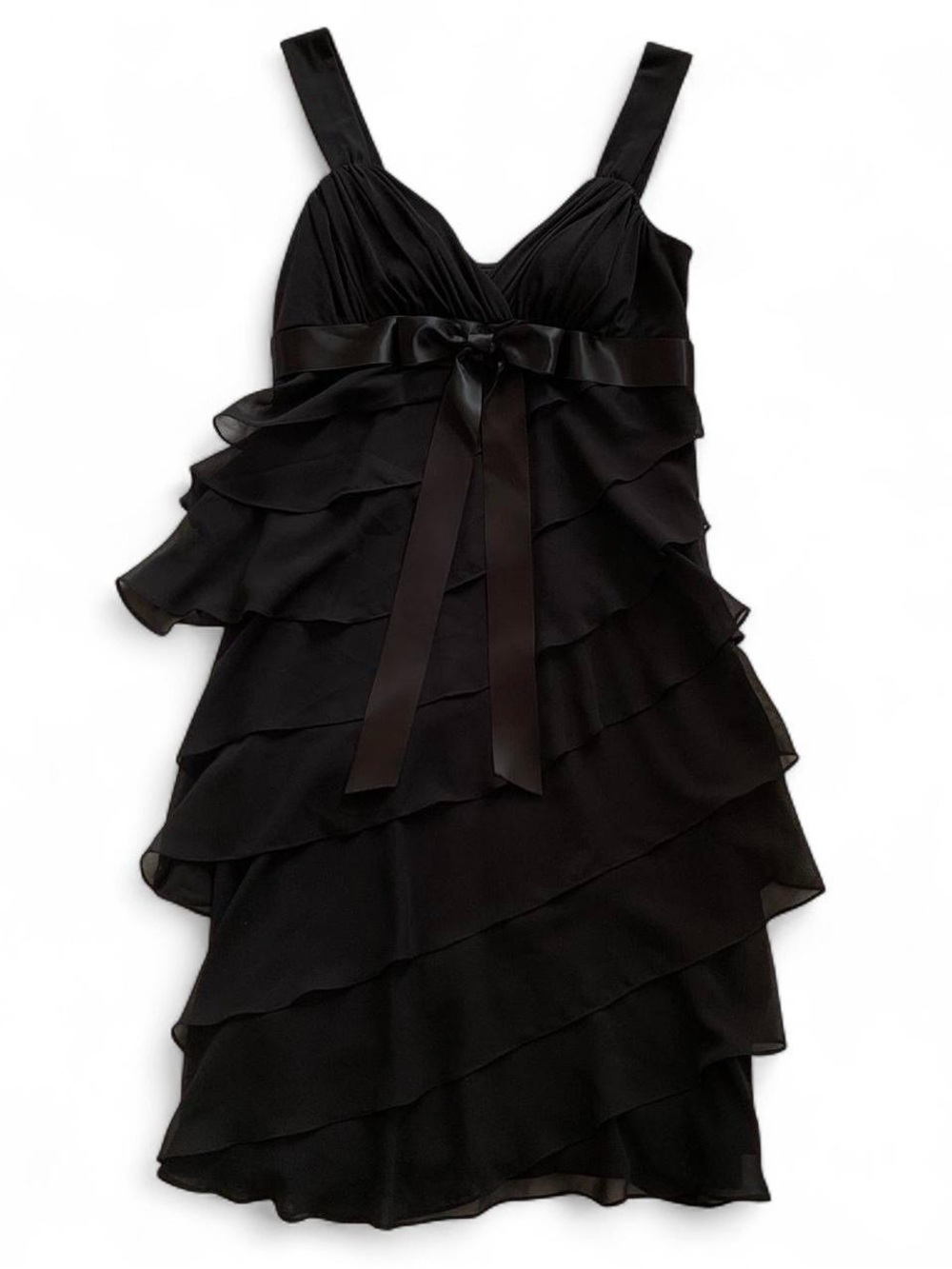 Bellissima Fashions Y2K/90s Ruffly Little Black Dress Party Mini Dress Size 6